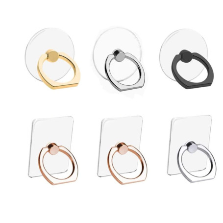 Support de Bague Transparent pour Téléphone - 6 PCS avec Rotation 360°
