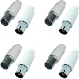 Pack de 8 Connecteurs Coaxiaux Mâles et Femelles pour Câbles TV