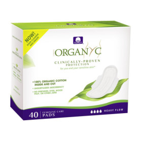 Serviettes Hygiéniques Organyc en Coton Biologique - 40 Pièces pour Flux Lourd
