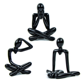 Statue Penseur Démontable en Plastique - Décoration Moderne pour Intérieur (3 Pièces, Noir)