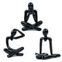 Statue Penseur Démontable en Plastique - Décoration Moderne pour Intérieur (3 Pièces, Noir)