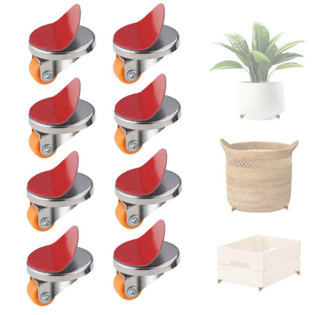 Roulettes Auto-Adhésives pour Meubles - 8 Pièces Rotatives à 360°
