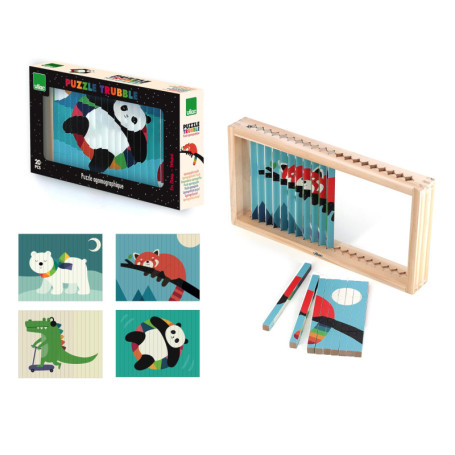 Puzzle Trubble Les Animaux en Bois - VILAC avec 20 Bâtonnets Illustrés
