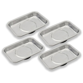 Ensemble de 4 Plateaux Magnétiques en Acier Inoxydable pour Outils