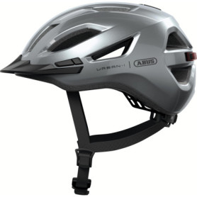 Casque de Vélo ABUS Urban-I 4.0 avec Feu Arrière Rechargeable - Argent XL