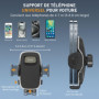 Support Téléphone Voiture YISH avec Rotation 360° - Clip Amélioré