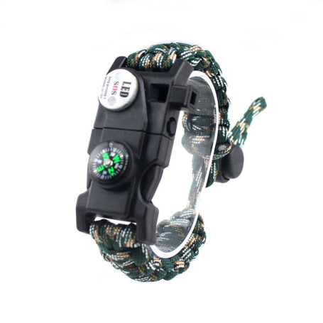 Bracelet de Survie Paracord 20 en 1 avec LED SOS et Boussole
