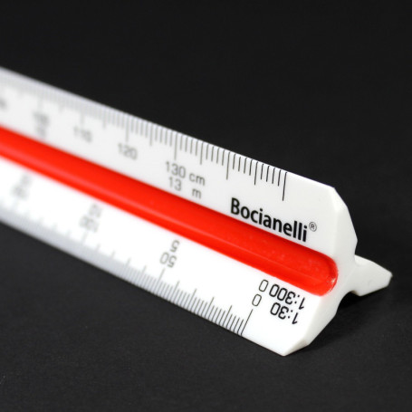 Règle Triangulaire en Plastique 15 cm avec Échelles de Réduction pour Dessin Technique