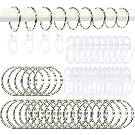 Pack de 30 Anneaux en Acier Inoxydable pour Rideaux - Élégants et Robustes