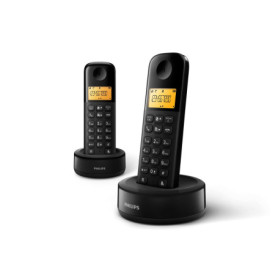 Philips D160 Duo - Téléphone Fixe Sans Fil DECT avec Grand Écran 1,6"