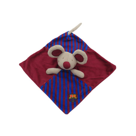 Doudou Officiel FC Barcelone pour Bébé - Peluche Souris Rouge