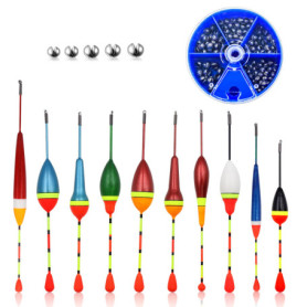 POPAPIE Flotteurs de Pêche avec Plomb - Set de 10 Bouchons Ovales pour Truites et Poissons Blancs