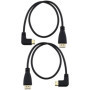 Câble Mini HDMI vers HDMI 50cm avec Angles à 90 Degrés - 2pcs