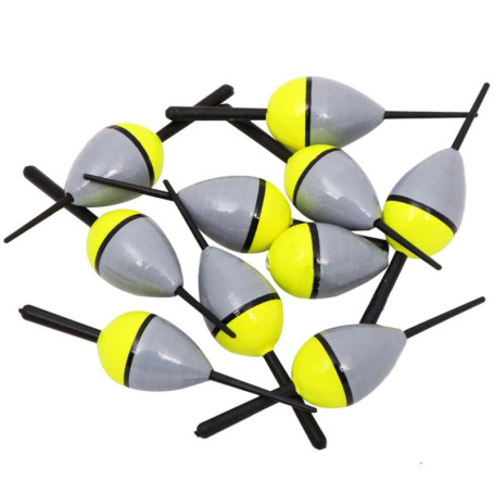Lot de 10 Flotteurs de Pêche Lumineux en Liège LSHEL