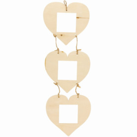 Cadres Photos en Bois en Forme de Cœur - Lot de 4 pour Activités Créatives