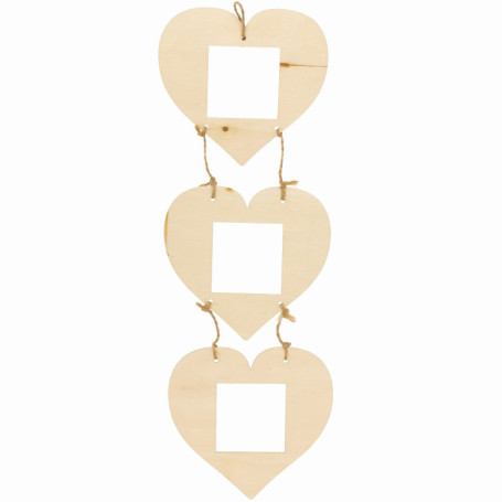Cadres Photos en Bois en Forme de Cœur - Lot de 4 pour Activités Créatives