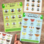 Fiches d'information autocollantes Abeilles et Papillons - Lot de 4