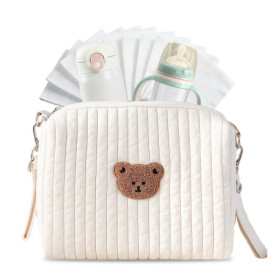Sac à Langer Zueyen avec Broderie Ours - Organiseur Universel pour Poussette