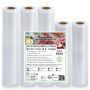 KitchenBoss Sacs Sous Vide Alimentaire - 5 Rouleaux de Qualité pour Congélation et Cuisson