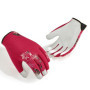 Gants de Jardinage en Cuir de Chèvre pour Femmes - Design Floral Rouge
