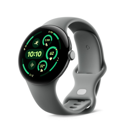 Montre Connectée Google Pixel Watch 3 - Aluminium Sauge Mat, Bracelet Vert, Wi-Fi