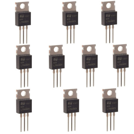 HeyNana Régulateur de Tension L7805CV - Lot de 10 Pièces 5V 1,5A TO-220