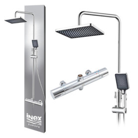 Colonne de Douche Thermostatique Chrome Poli INEX Europa avec Douchette à Main