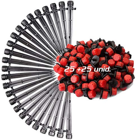 Pack de Goutteurs Réglables pour Irrigation Goutte à Goutte - 50 pièces