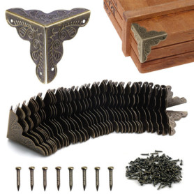 Coins de Protection Vintage en Métal - 40 Pièces Style Antique Bronze