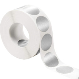 Pack de 1000 Étiquettes Autocollantes à Gratter Rondes Argentées