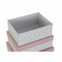 Jeu de Caisses de Rangement Empilables DKD Home Decor Rose clair Carton 93,99 €