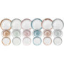 Service de Vaisselle Tognana Sienna pour 6 Personnes - 18 Pièces en Porcelaine Multicolore