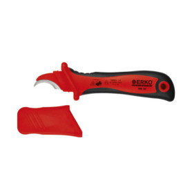 Couteau à câble ERKO 30mm avec poignée isolée pour dénudage sécurisé