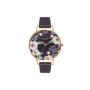 Montre Olivia Burton Bejewelled Florals Femme - Cuir Noir et Cadran Scintillant