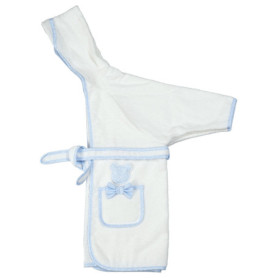 Peignoir de Bain Enfant Filet à Capuche Bleu avec Broderie
