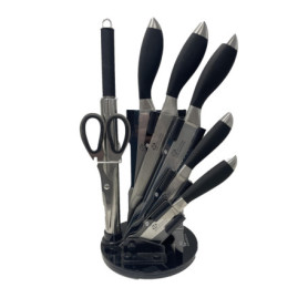 Bloc de Couteaux Tournant Pradel Excellence - 7 Pièces en Inox avec Ciseaux et Fusil