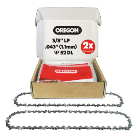 Lot de 2 Chaînes de Tronçonneuse Oregon 3/8" LP pour Guide de 35 cm