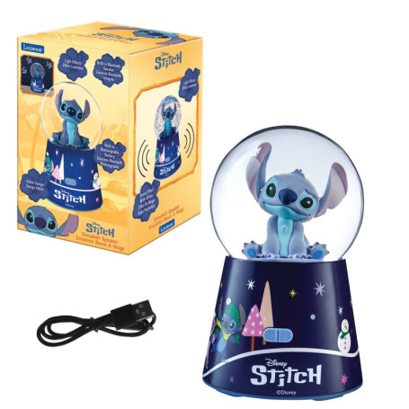 Enceinte Bluetooth Boule à Neige Disney Stitch - Ambiance Lumineuse et Musicale