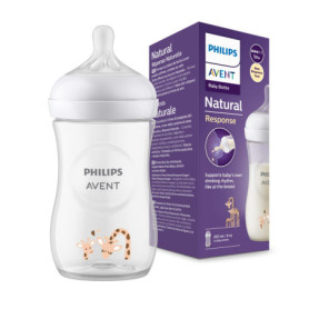 Biberon Philips Avent Réponse Naturelle 260 ml - Motif Girafe