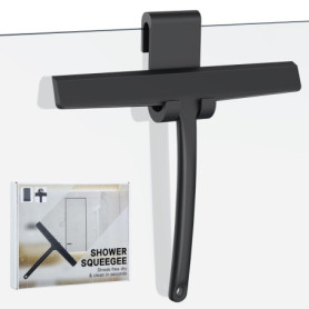 Raclette Douche en Silicone avec Crochet - 24 cm Noir