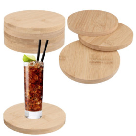 Set de 12 Dessous de Verre Ronds en Bois MIVIDE - Idéal pour DIY et Décoration