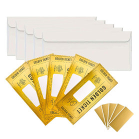 Pack de 5 Cartes à Gratter Dorées SYEYCW pour Cadeaux Surprises