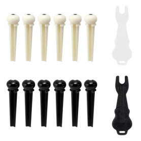Kit de 12 Chevilles de Chevalet pour Guitares Acoustiques avec Extracteurs