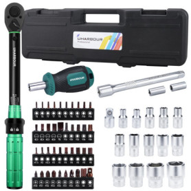 Uharbour Kit de 60 Clés Dynamométriques pour Vélo 1-25 Nm avec Embouts et Tige d'Extension