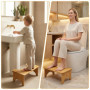 Tabouret Toilette Pliable en Bambou VINATO - Repose-Pied Ergonomique Anti-Dérapant