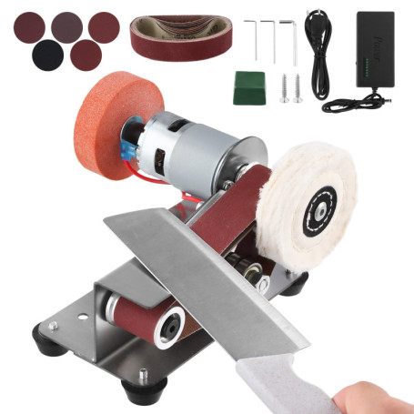 Ponceuse à bande électrique QWORK réglable en acier inoxydable