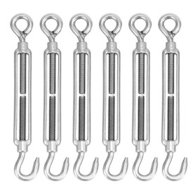 QWORK Tendeur de Câble M8 en Acier Inoxydable - Lot de 6 avec Crochets et Œillets