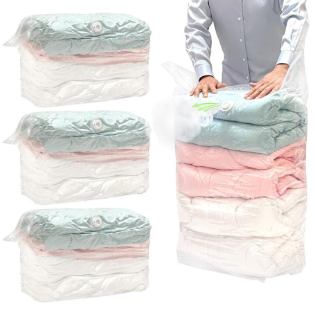 QWORK Sacs Sous Vide Extra Larges - 4 Pièces Réutilisables pour Vêtements et Literie