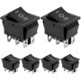 Lot de 6 interrupteurs à bascule ON-OFF-ON DPDT QWORK - 16A 250VAC