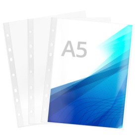 QWORK 50 Pochettes Plastiques A5 Transparentes pour Documents